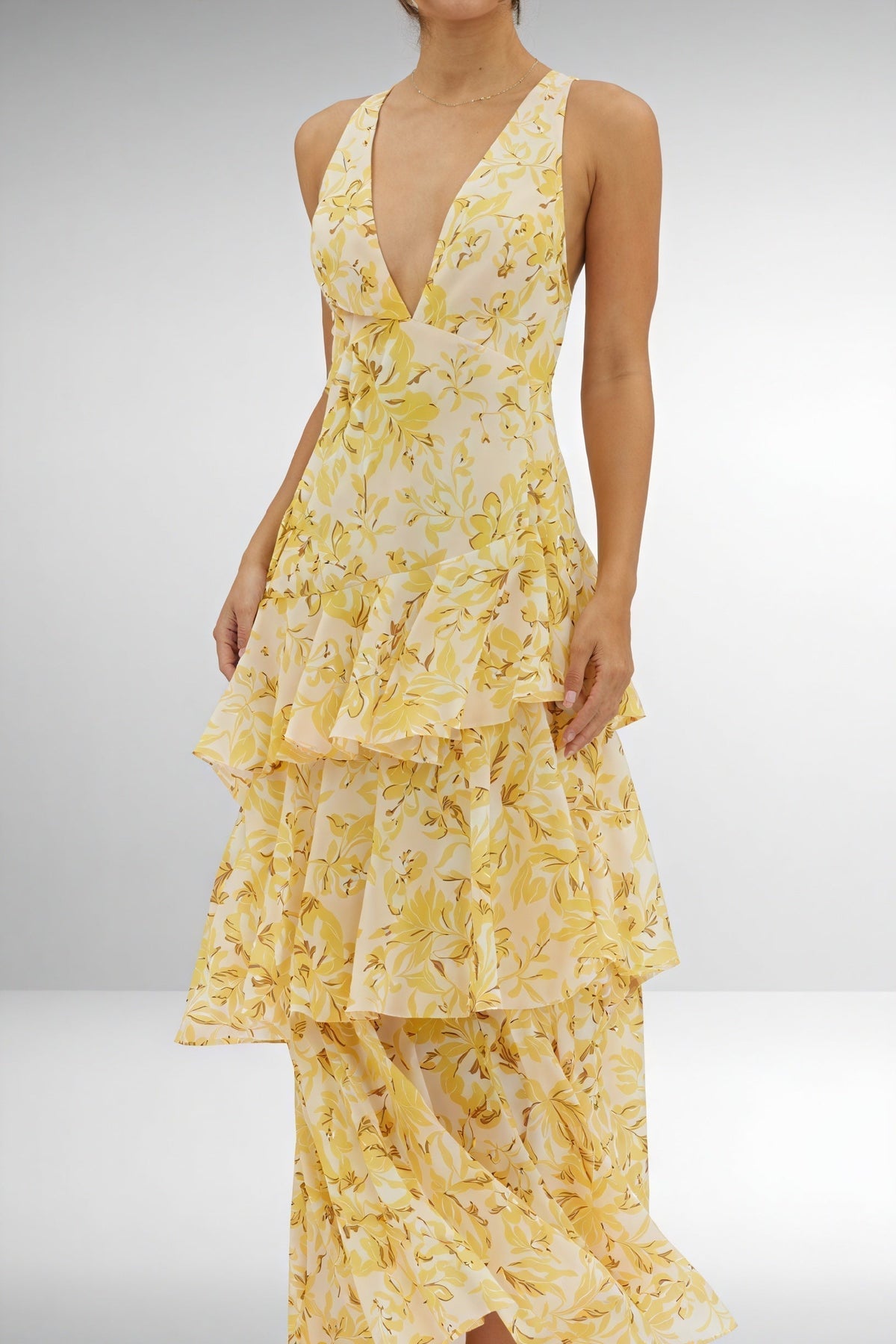 Flora | Deep V-Neck Floral Dress