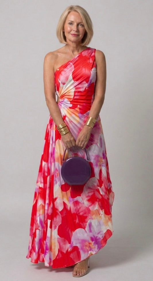 Yanira – Pleated One-Shoulder Dress