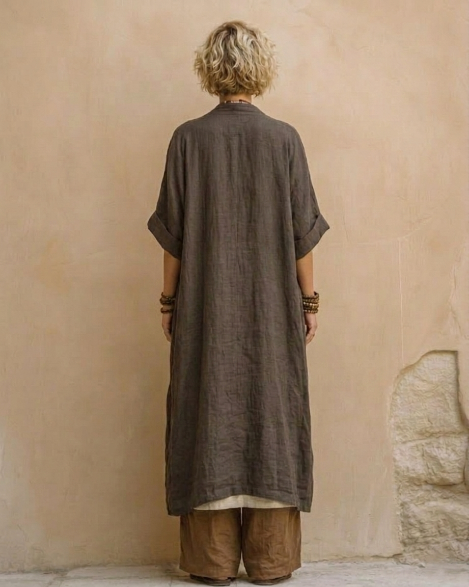 Giulia | Grey & Brown Tribal Print Three-Piece Set