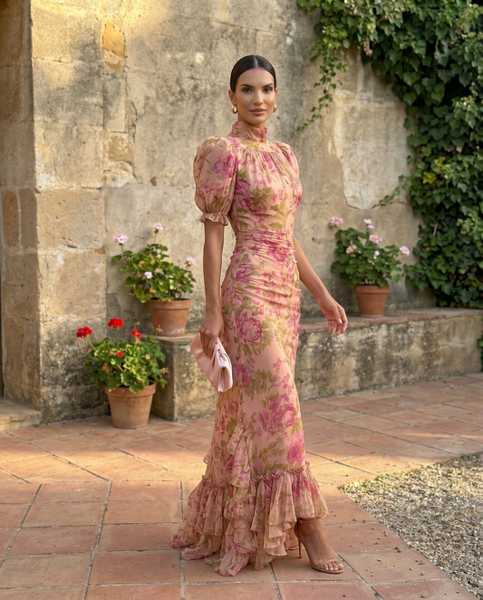 Rosalia | Elegant High-Neck Dress