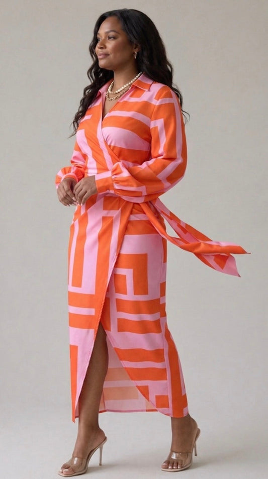 Thea – Printed Wrap Dress