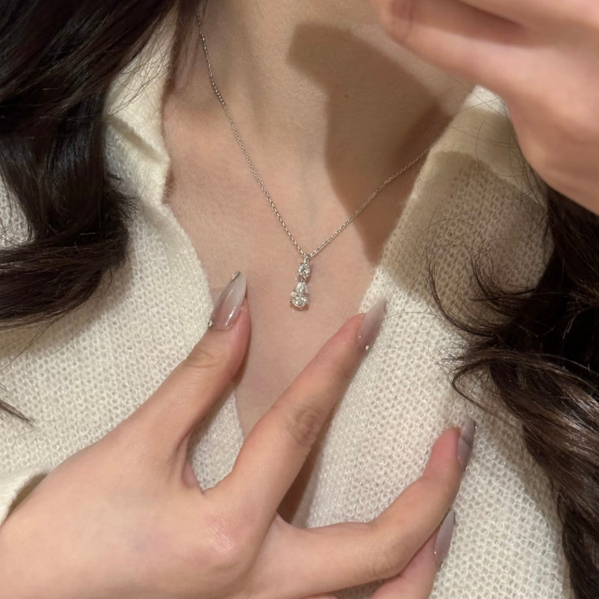 Diamond Dew Necklace – Silver