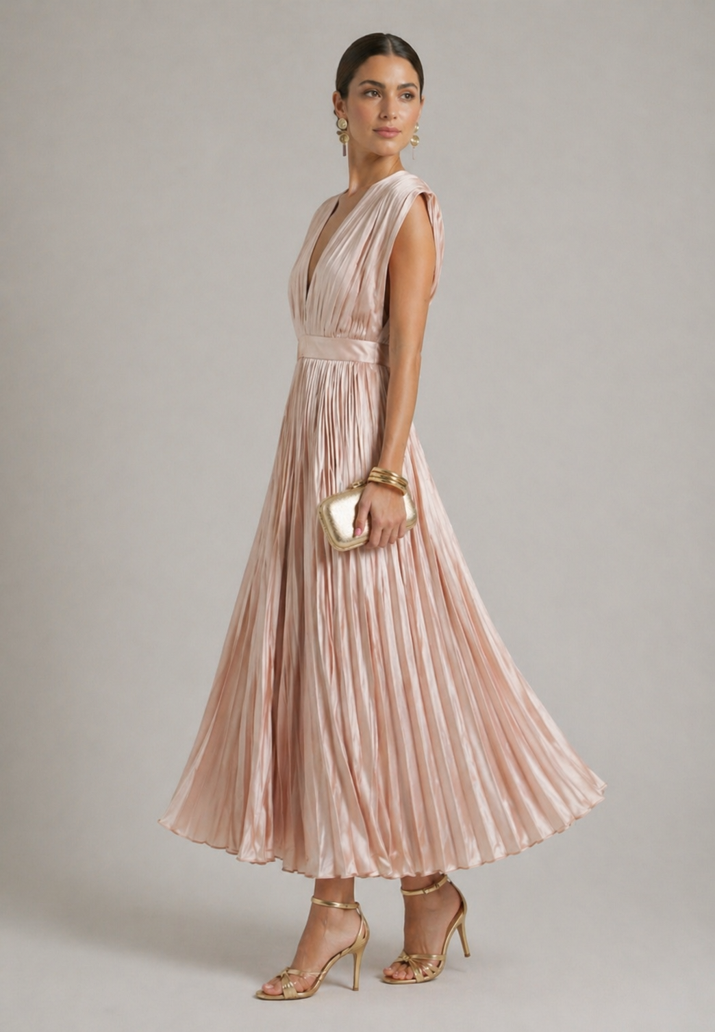 Philippa – Pleated Midi Dress