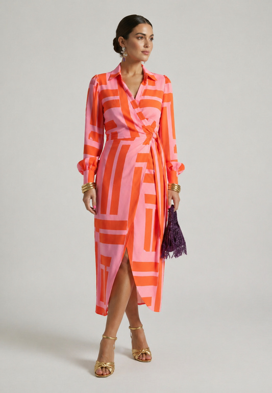 Thea – Printed Wrap Dress