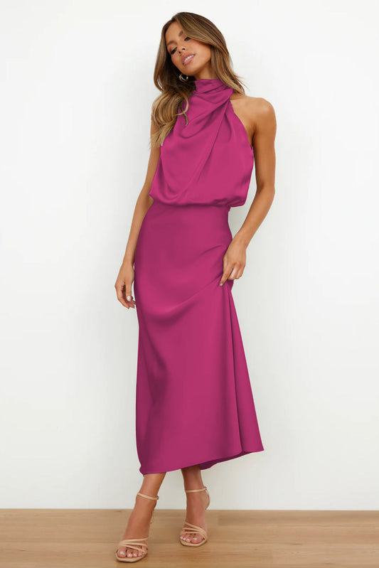 Violet | Fuchsia Draped Maxi Dress