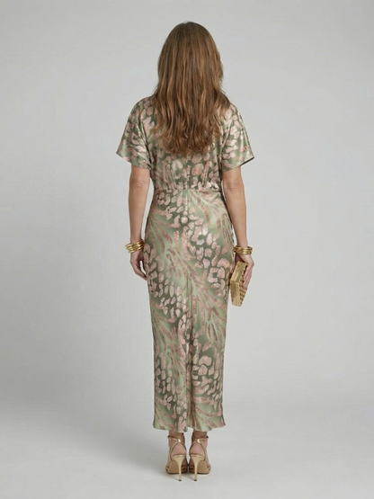 Lucinda – Abstract Print Twist Waist Midi Dress