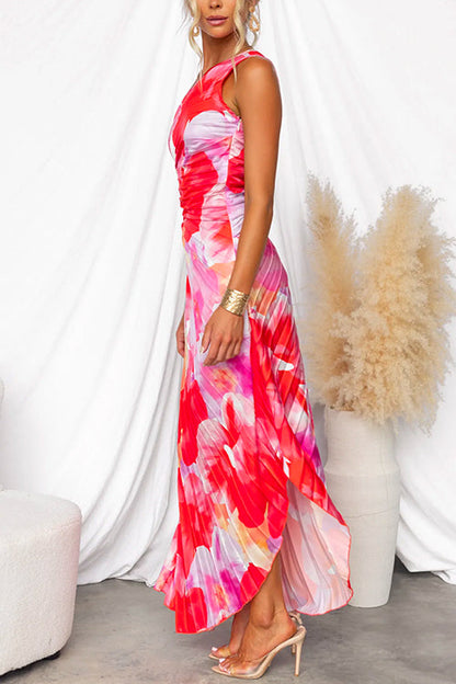 Yanira – Pleated One-Shoulder Dress