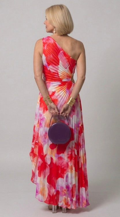 Yanira – Pleated One-Shoulder Dress