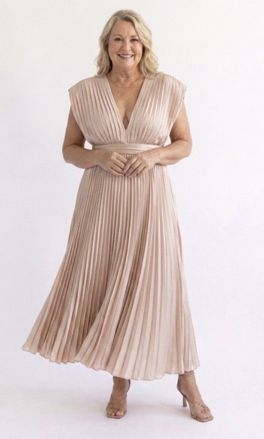 Philippa – Pleated Midi Dress