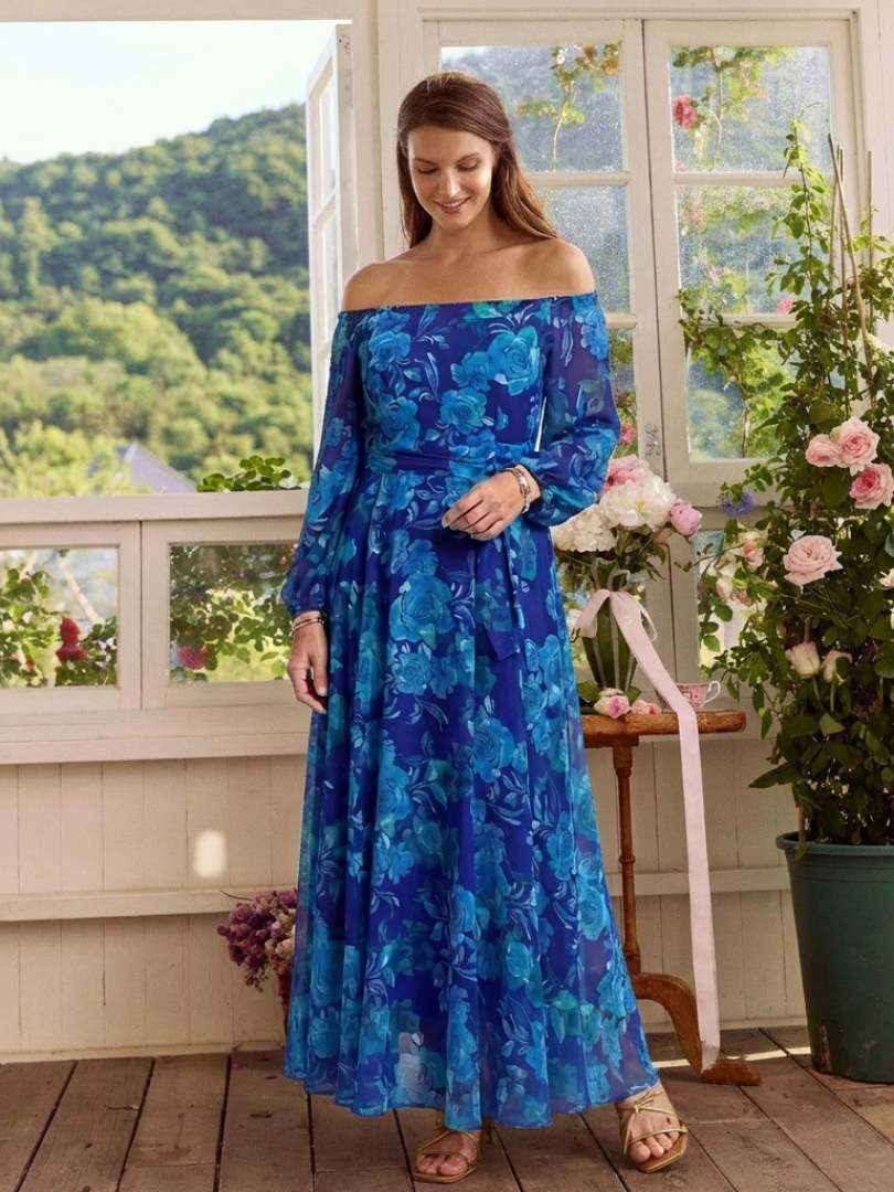 Ondina – Off-Shoulder Floral Maxi Dress