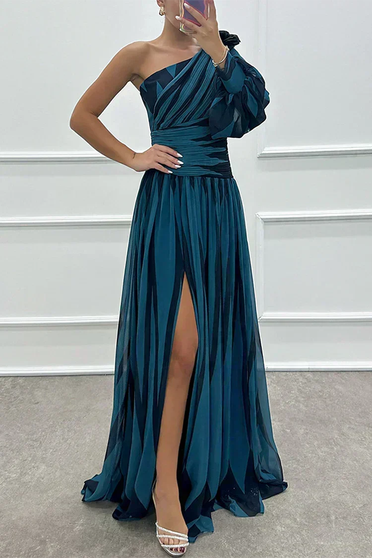 Delphine – One-Shoulder Striped Maxi Dress