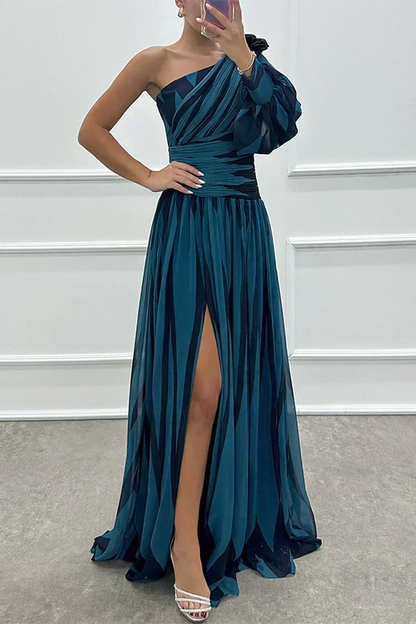 Delphine – One-Shoulder Striped Maxi Dress