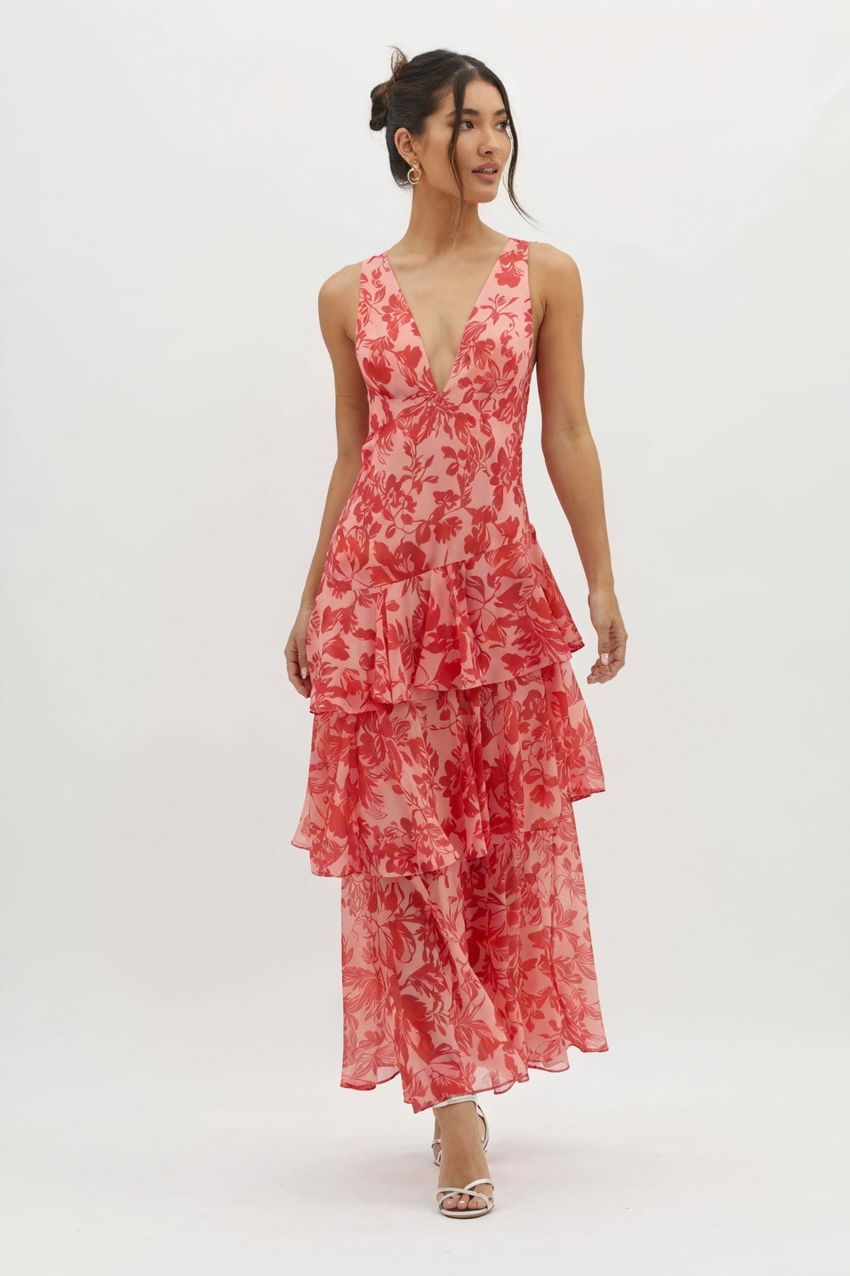 Flora | Deep V-Neck Floral Dress