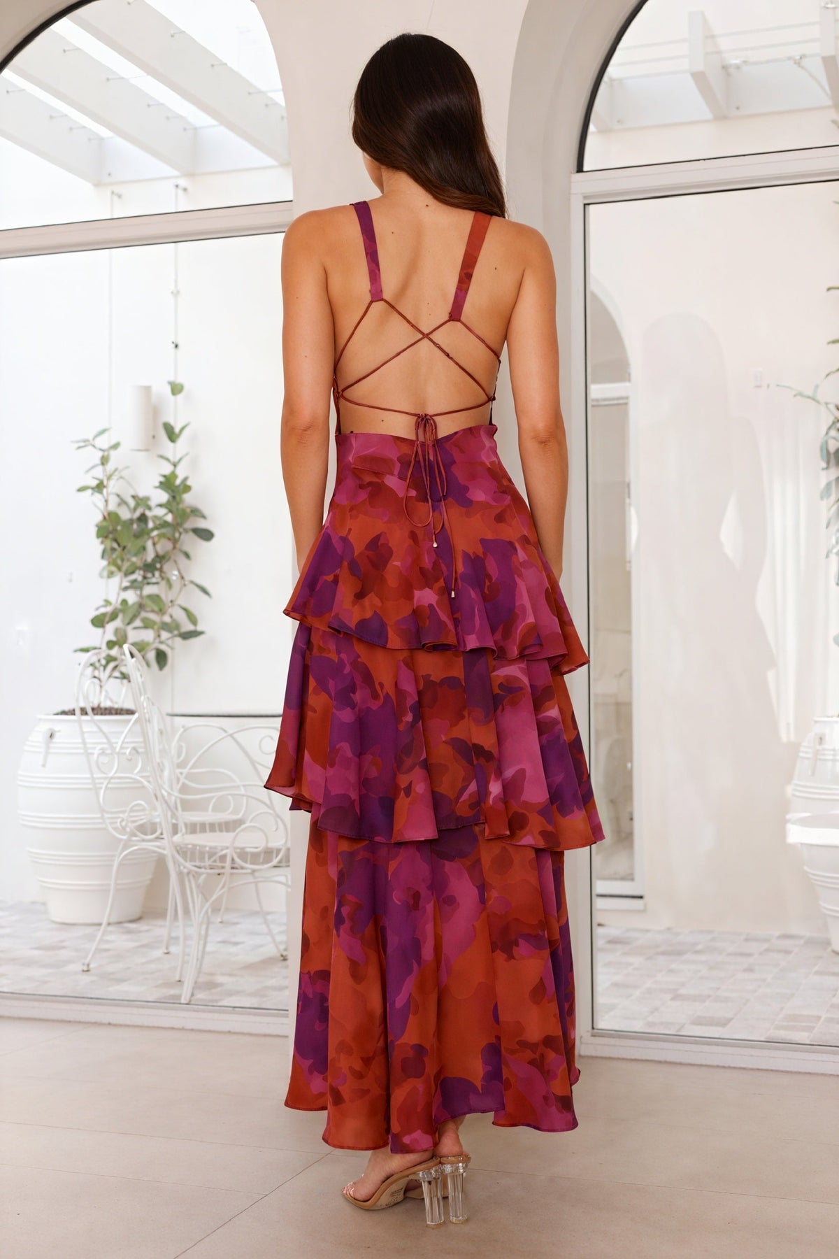 Flora | Deep V-Neck Floral Dress