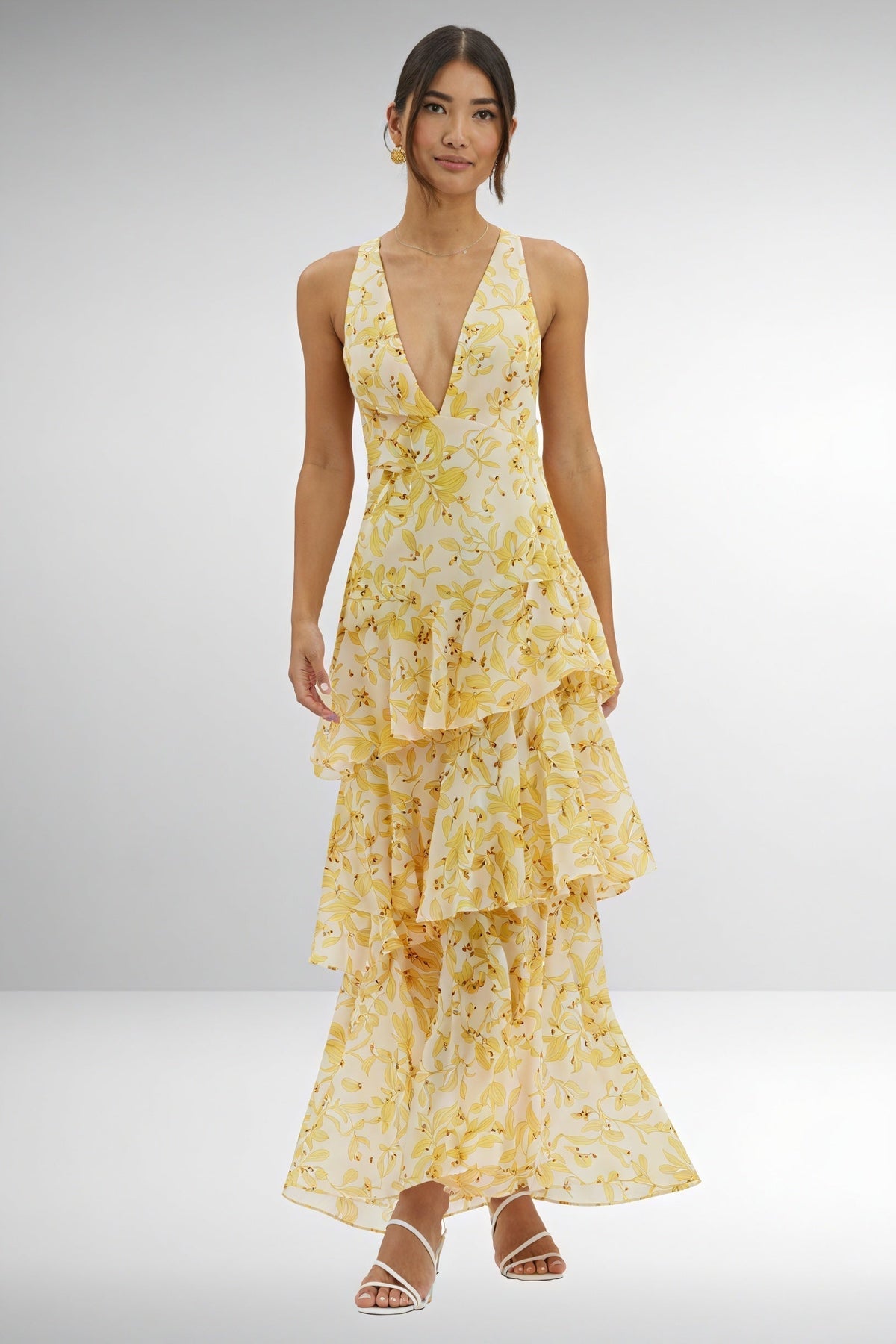 Flora | Deep V-Neck Floral Dress