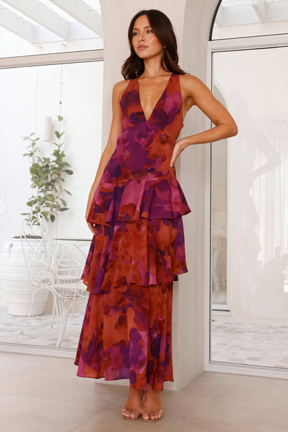 Flora | Deep V-Neck Floral Dress