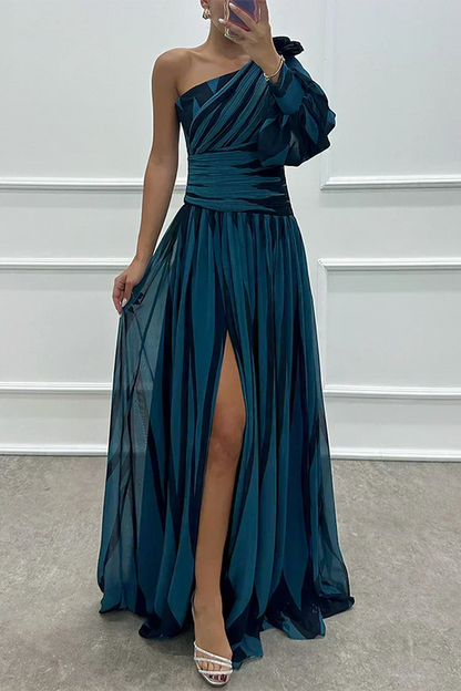 Delphine – One-Shoulder Striped Maxi Dress