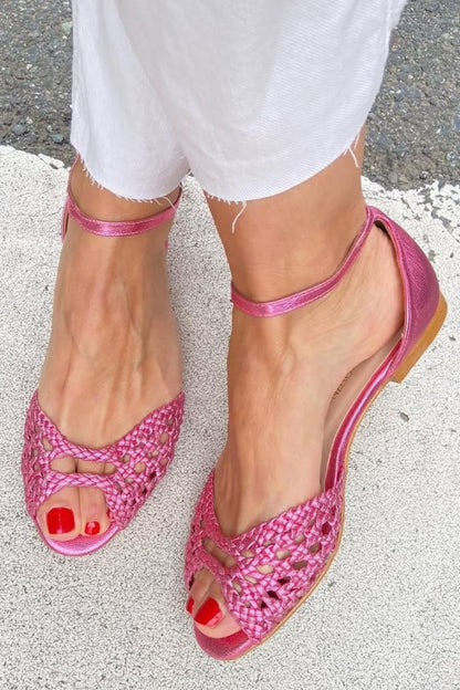 Isadora | Gold Woven Sandals