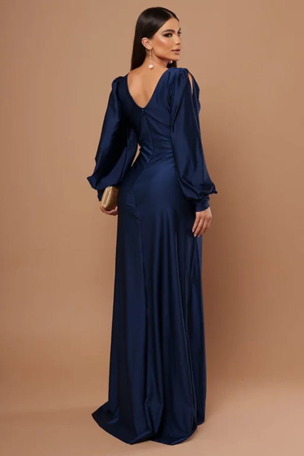 Nicoletta | Draped-Waist Satin Dress