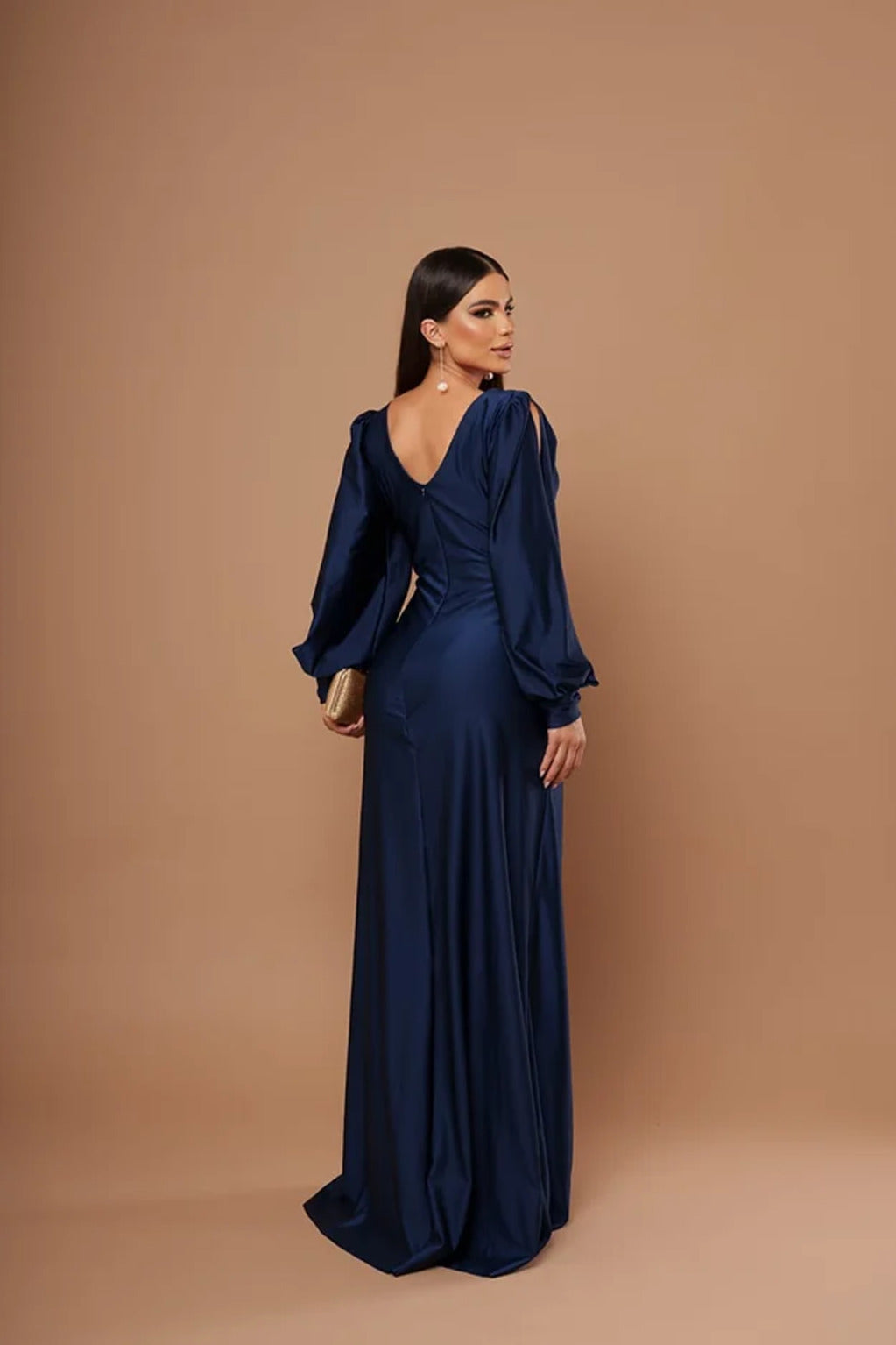Nicoletta | Open-Sleeve Satin Dress