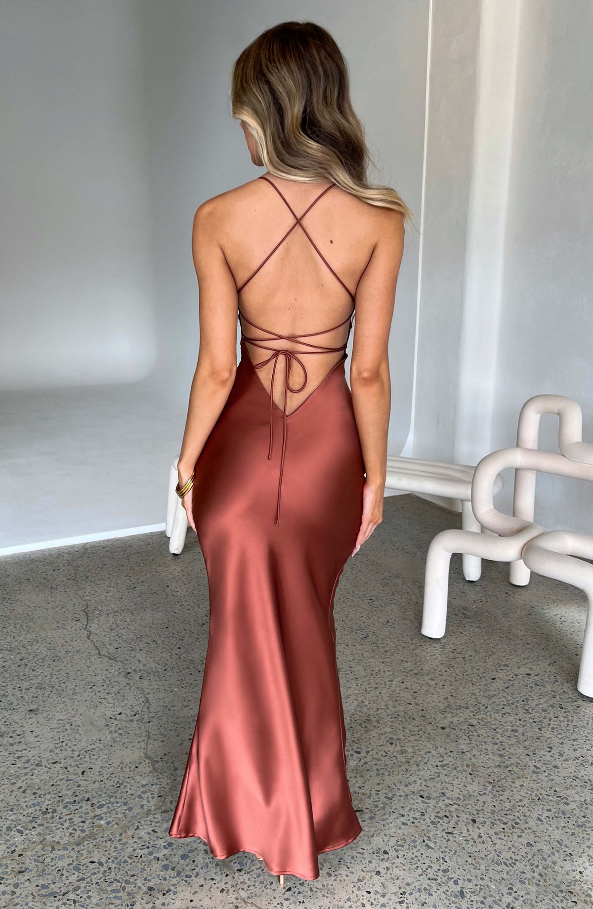 Alessio | Long Satin Dress