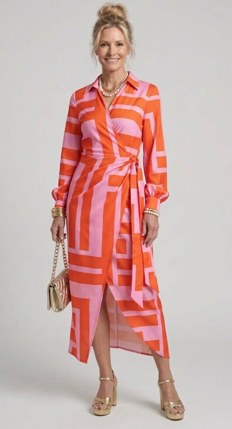 Thea – Printed Wrap Dress