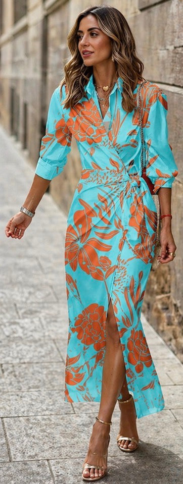 Thea – Printed Wrap Dress