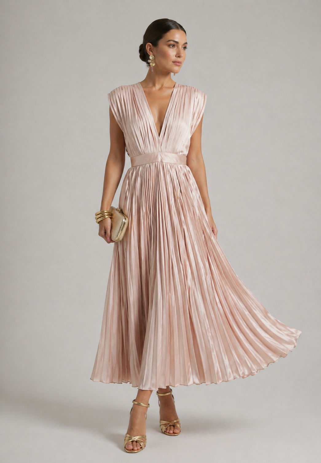 Philippa – Pleated Midi Dress