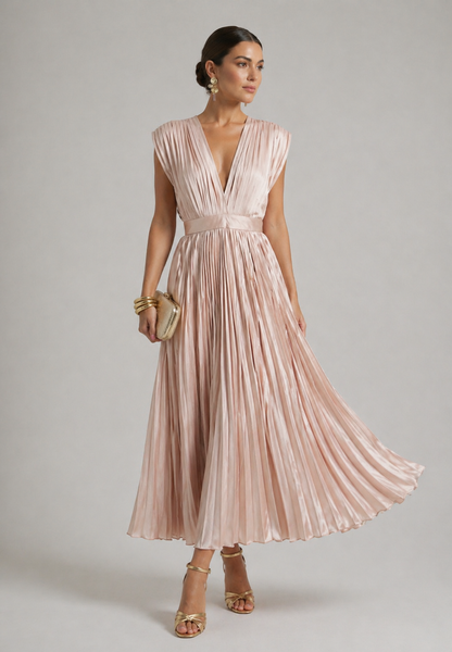 Philippa – Pleated Midi Dress