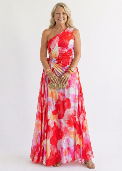 Leilani – Tropical Print Evening Dress