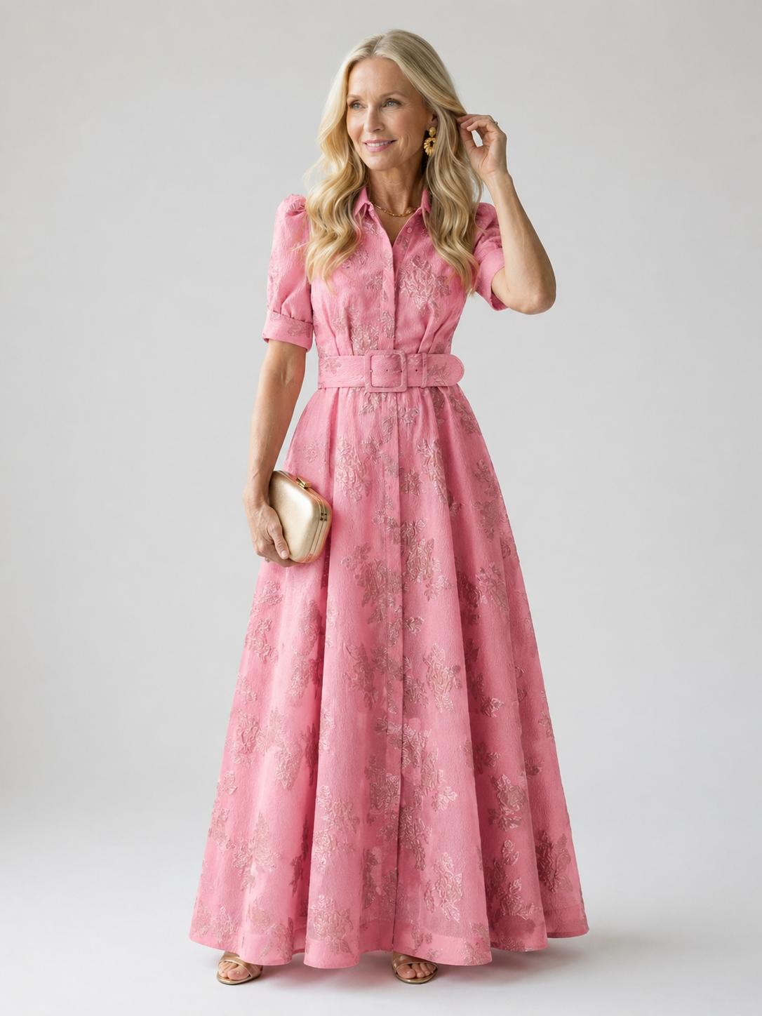 Odette – Belted Floral Maxi Dress