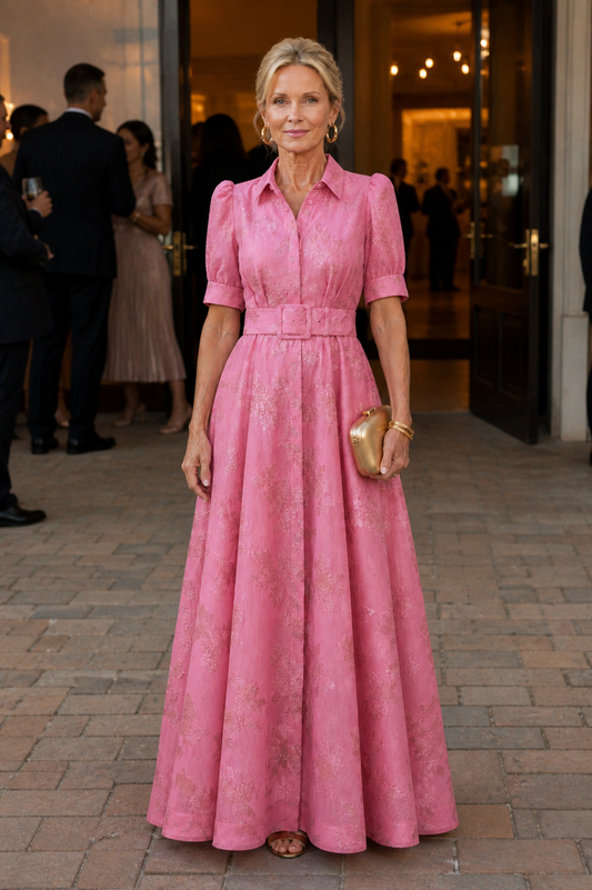 Odette – Belted Floral Maxi Dress