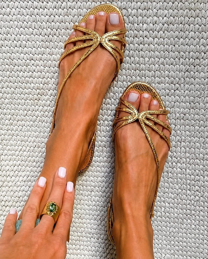 Ginevra | Elegant Gold Summer Sandals