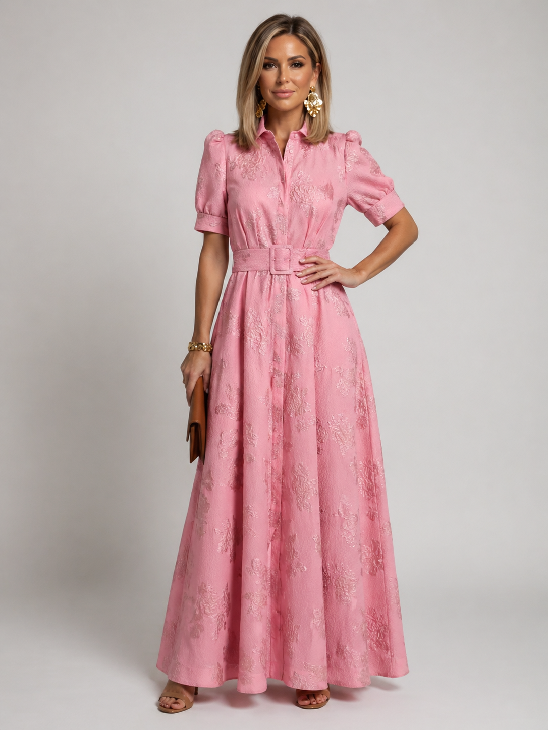 Odette – Belted Floral Maxi Dress