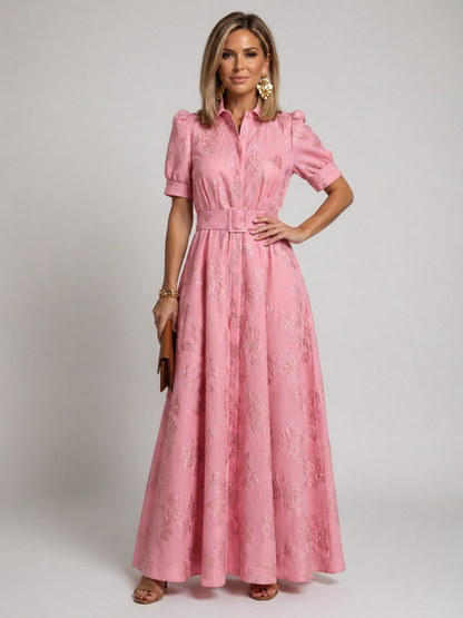 Odette – Belted Floral Maxi Dress