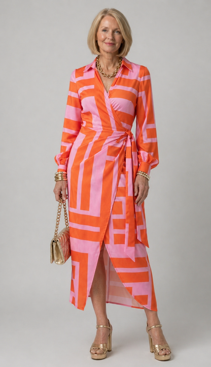 Thea – Printed Wrap Dress