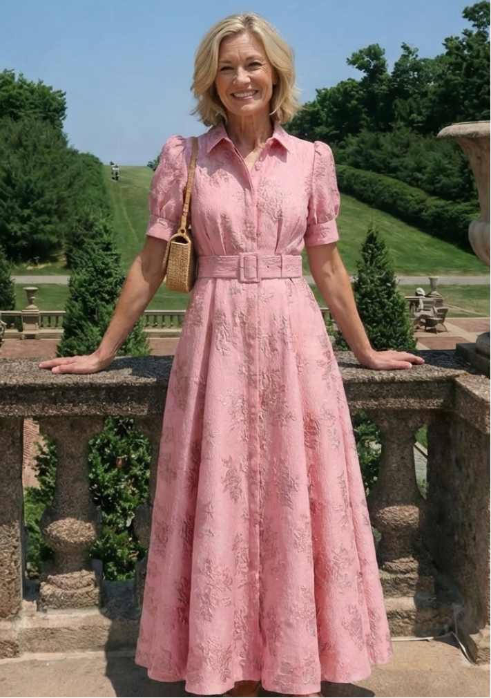 Odette – Belted Floral Maxi Dress