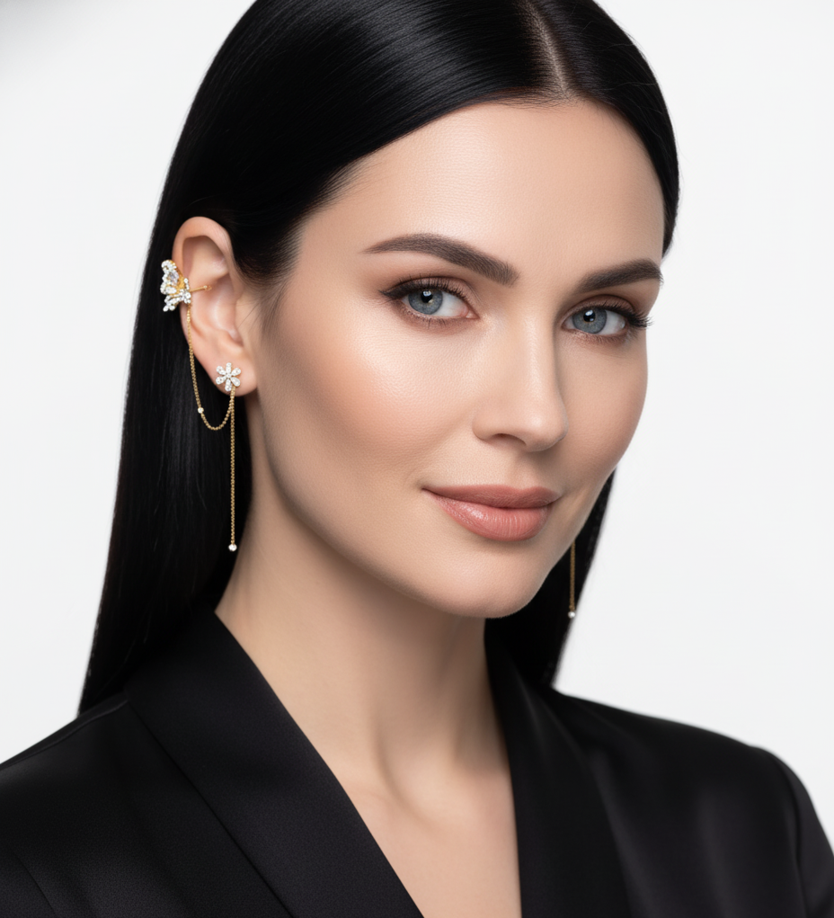 Floral Wing Ear Cuff – Left Ear