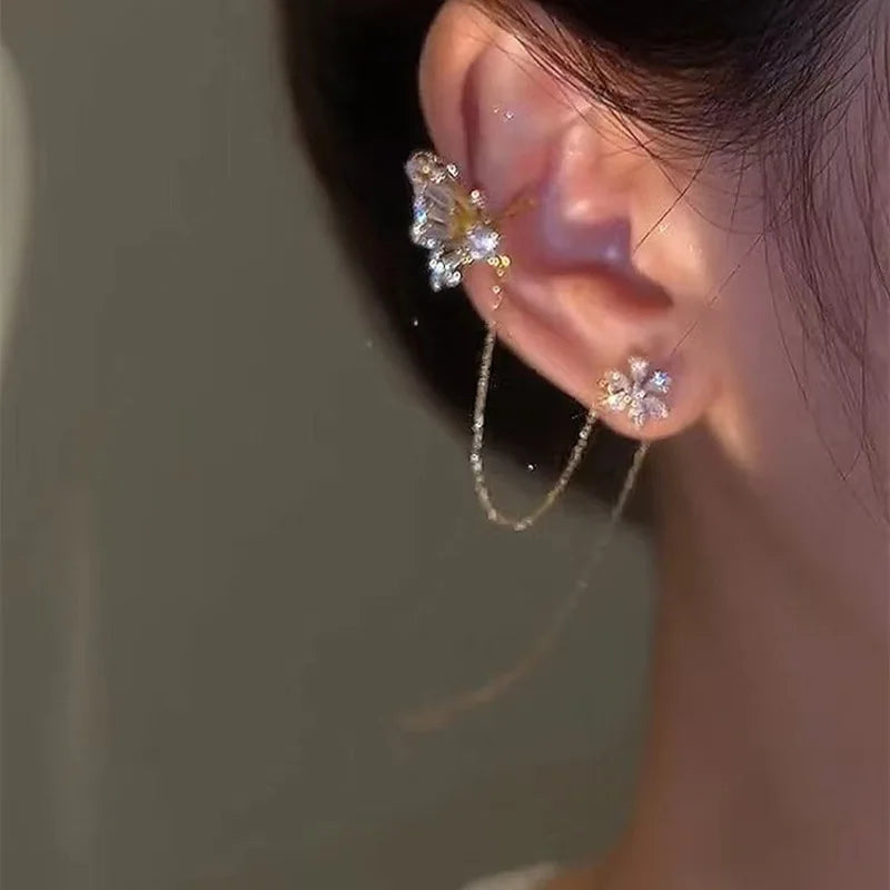 Floral Wing Ear Cuff – Left Ear
