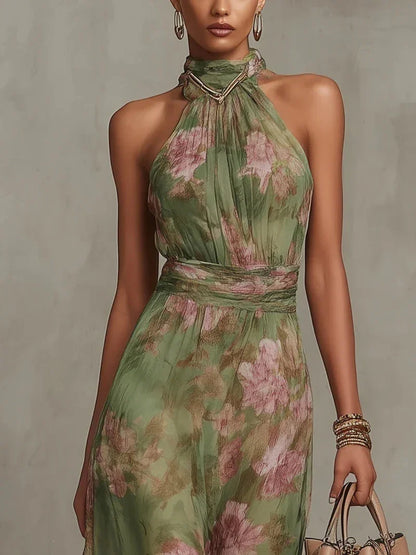 Aurelia – Halter Chiffon Maxi Dress