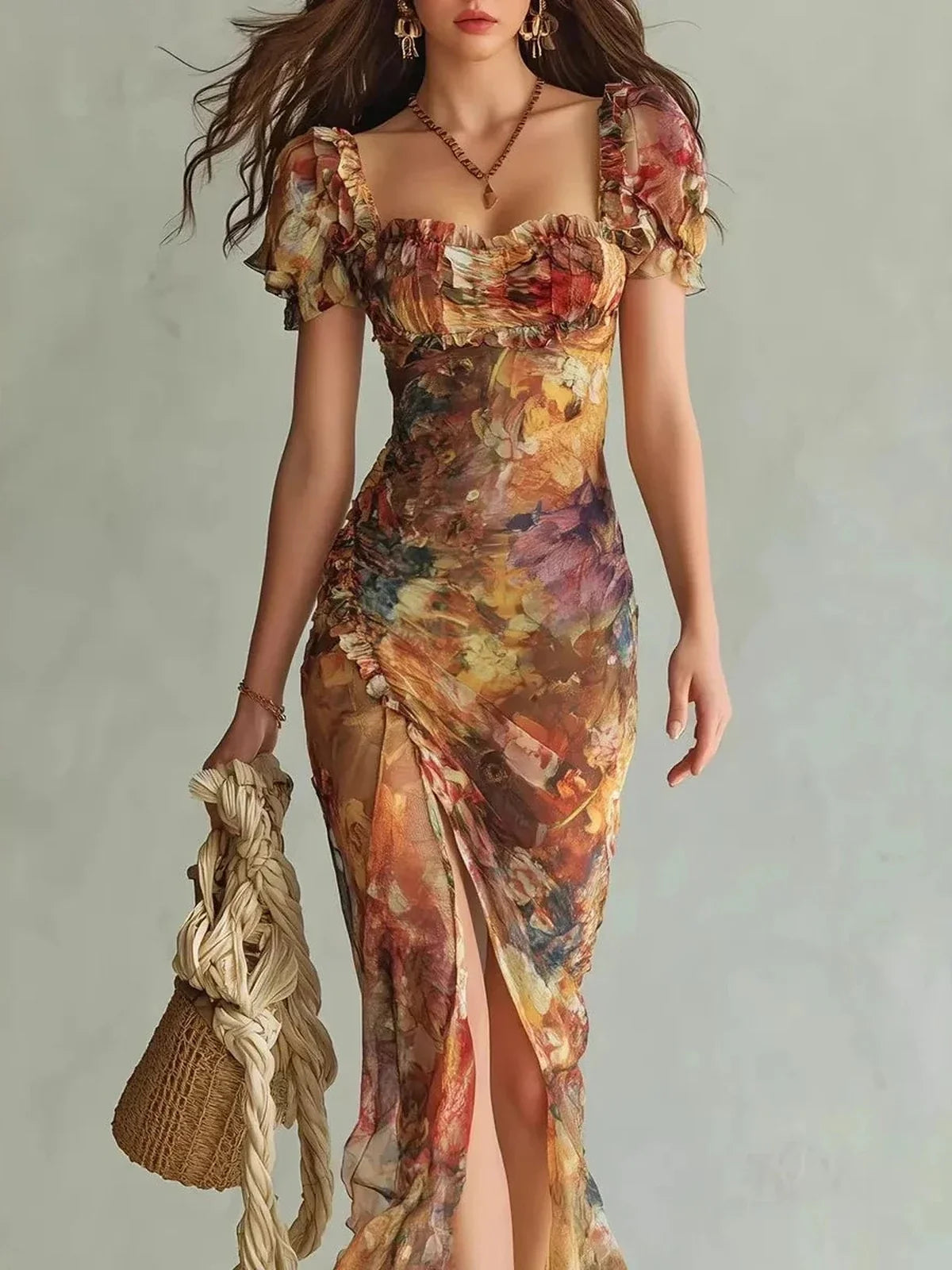 Rosalia – Floral V-Neck Maxi Dress