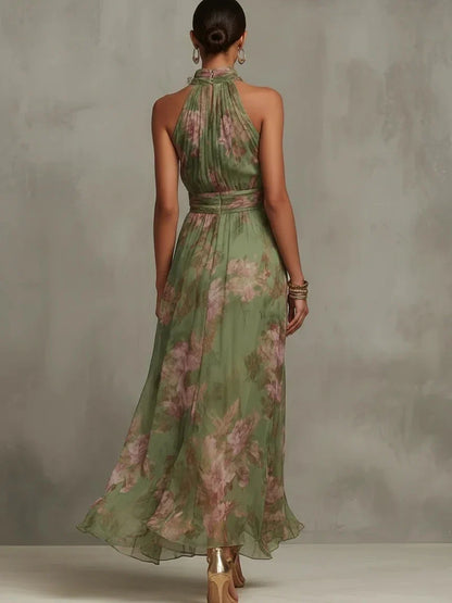 Aurelia – Halter Chiffon Maxi Dress