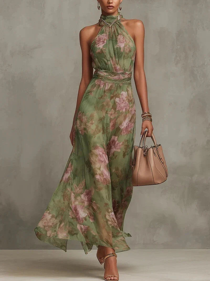 Aurelia – Halter Chiffon Maxi Dress