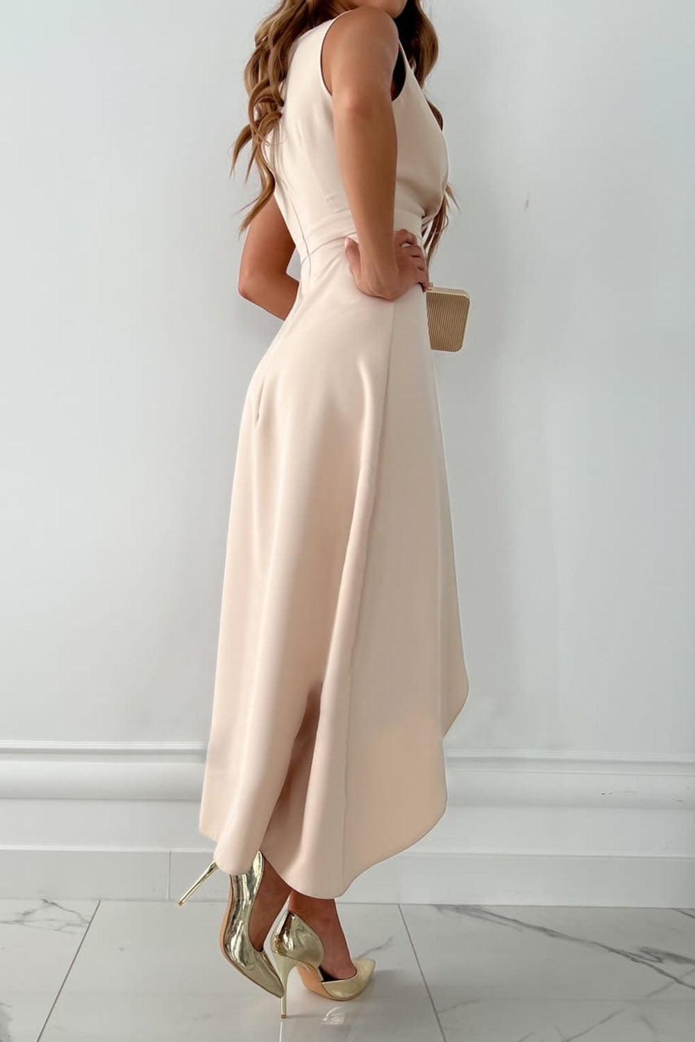 Natalia – V-Neck Midi Wrap Dress