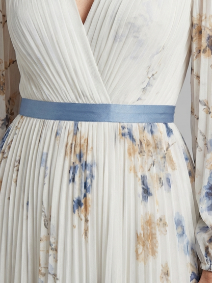 Florence – Long Sleeve Floral V-Neck Maxi Dress