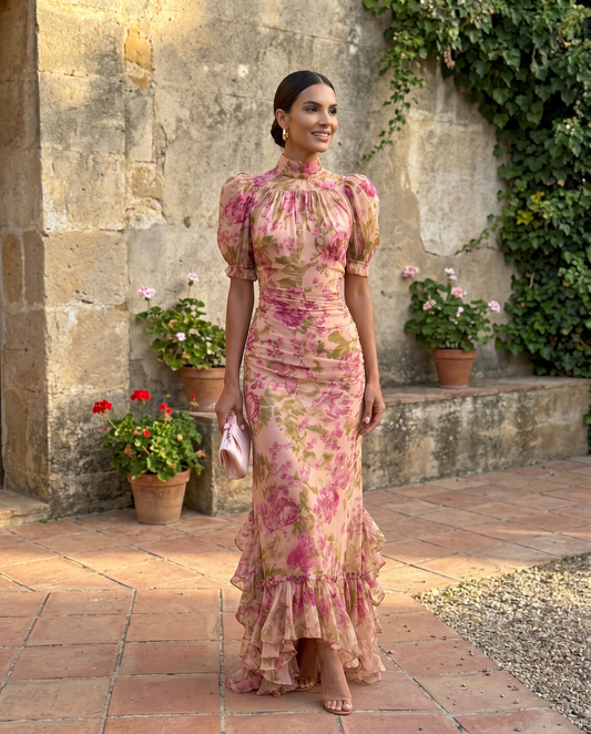 Rosalia | Elegant High-Neck Dress