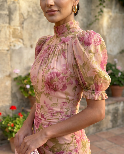 Rosalia | Elegant High-Neck Dress