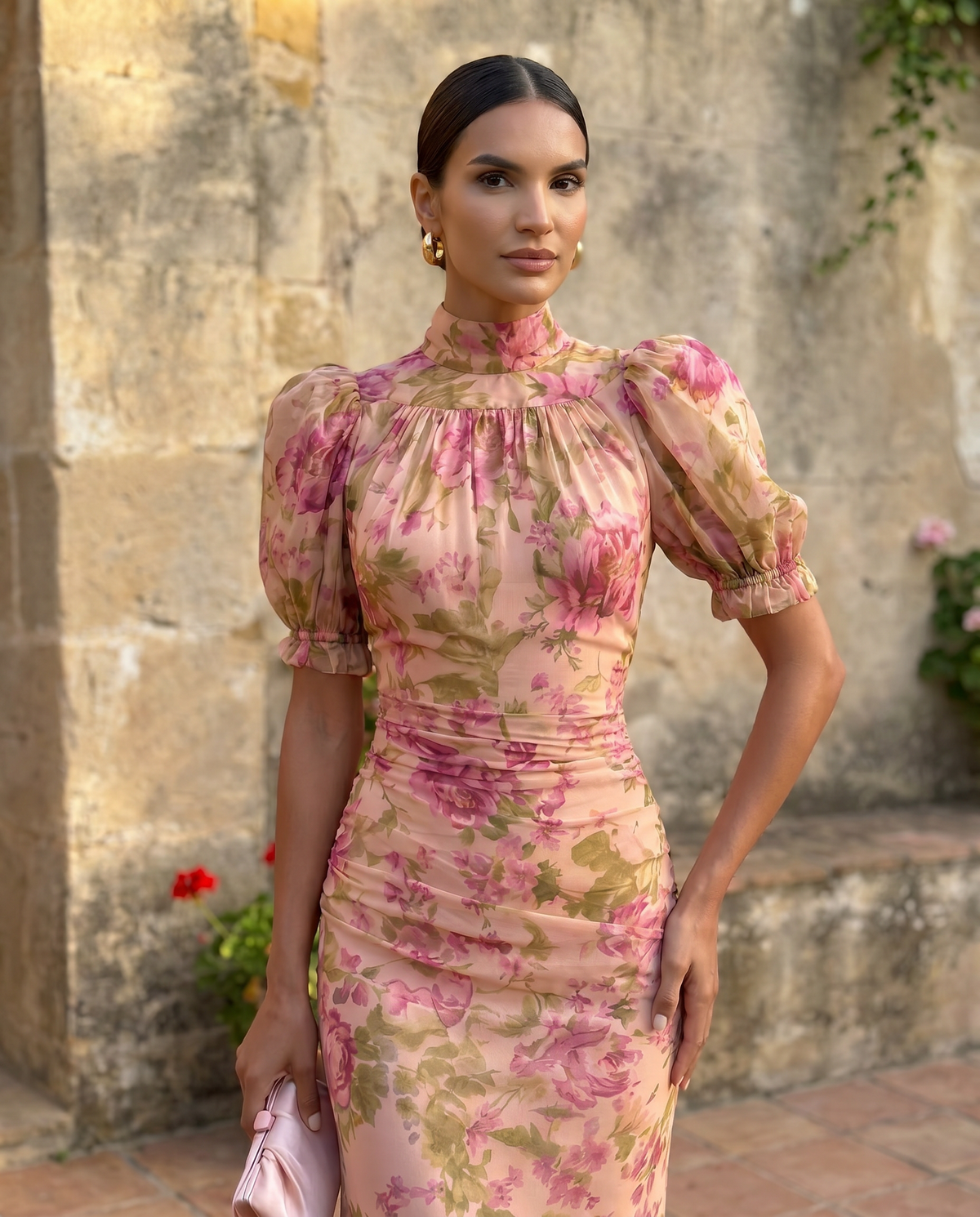 Rosalia | Elegant High-Neck Dress