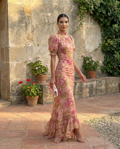 Rosalia | Elegant High-Neck Dress