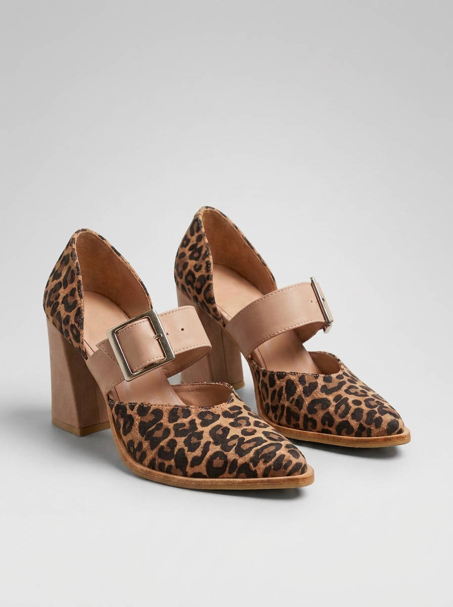 Ilana | Bold Leopard Print Block Heels